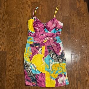 My Michelle Pink and Yellow Floral Mini Dress